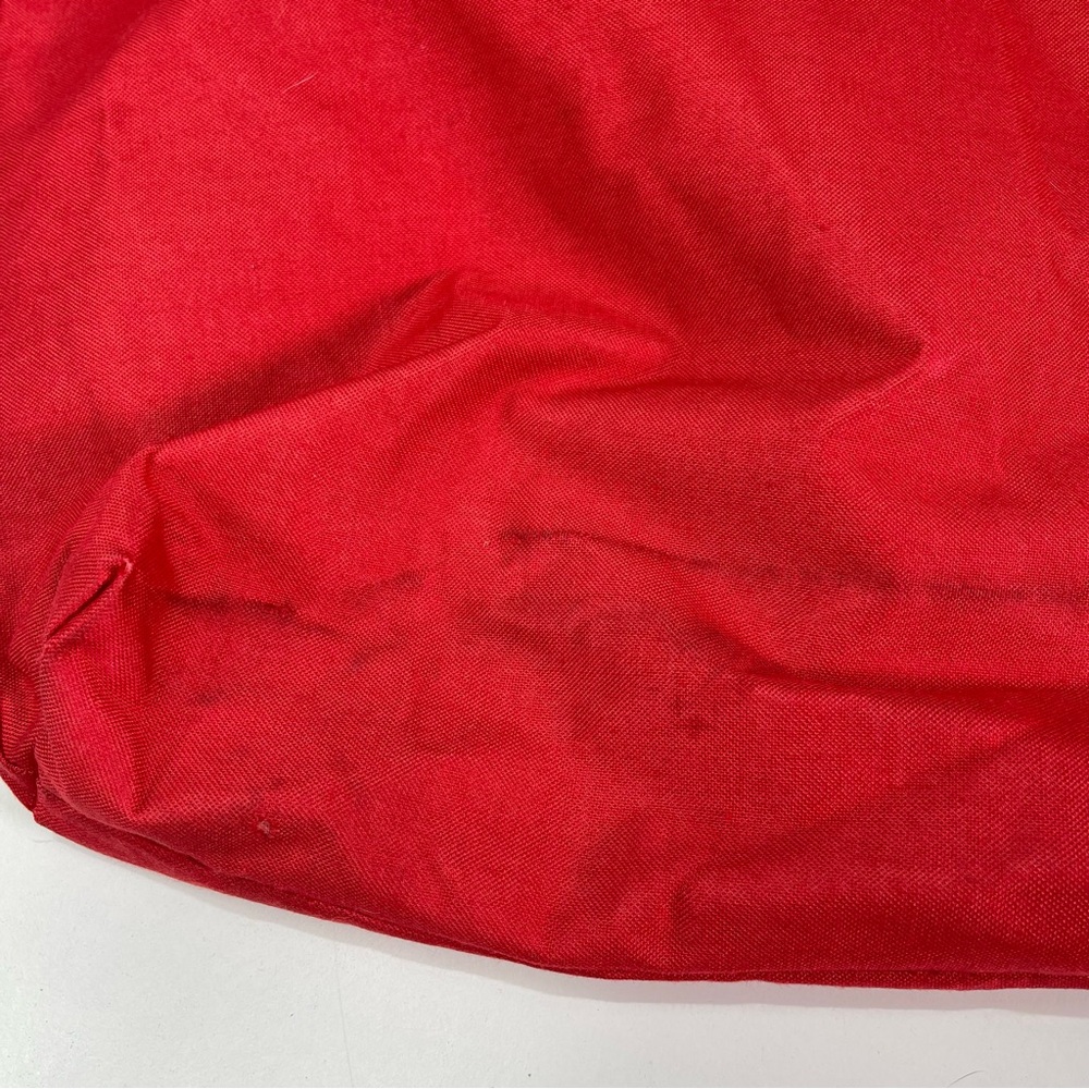 Vintage Christmas 1988 Winter Teddy Bear Red Canvas Tote Bag Jingle Bell  17x18' - Picture 8 of 10